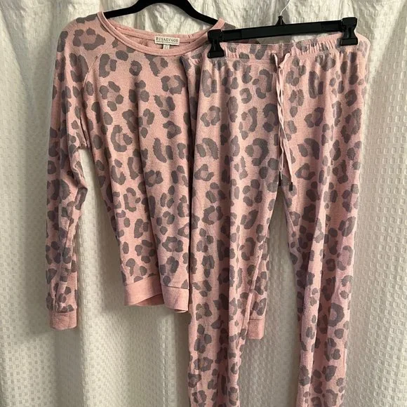 Pink Leopard PJ Salvage Lounge Set - Picture 2 of 3